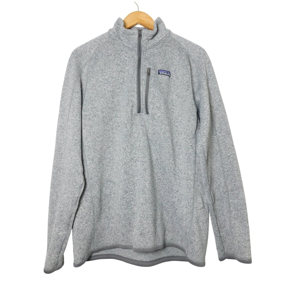Patagonia Better Sweater Quarter Zip Pullover Mens Large Stonewash Gray Fleece